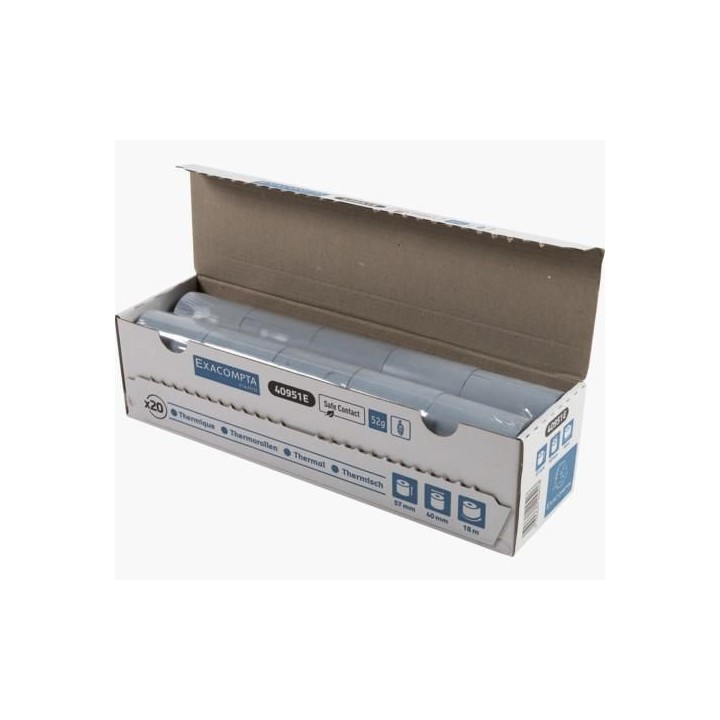 c. 20 ro papel termico exacompta 57x40mm safe