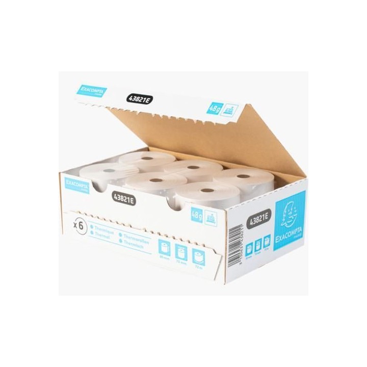 c. 6 ro papel termico exacompta 80x70mm s/bpa