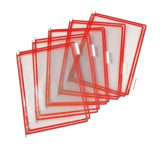 paq 10 fundas tarifold pvc pivotes rojo