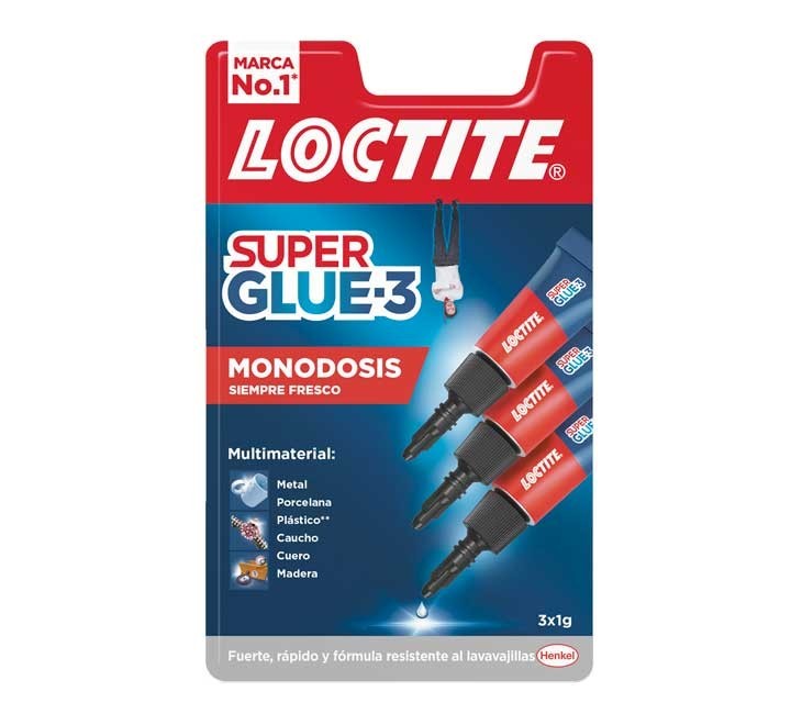 pack pegamento superglue monodosis 3x1gr