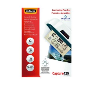 paq. 100 fundas plastificar fellowes 125mic a4