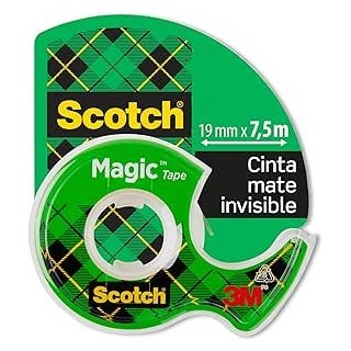 rollo cinta invisible 19mm x 7,5m magiccon dispensador 8-1975d scoth 7100086322