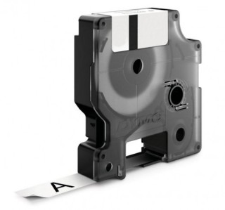 cinta rotuladora rhinopro vinilo negro/blanco 19mm dymo 018445