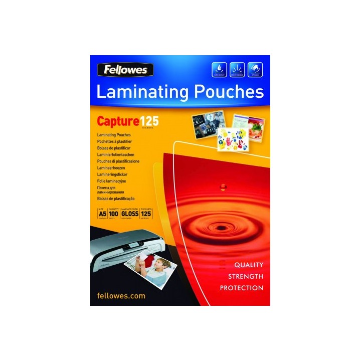 pack 100 bolsas plastificacion 154x216 125 micras a5 fellowes 5307302