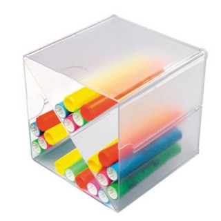 organizador modular con divisor en aspa transparente deflecto 350201