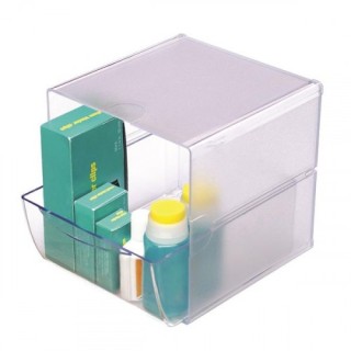 organizador modular con un cajon de 16,5x14,5x7 cm transparente deflecto 350801