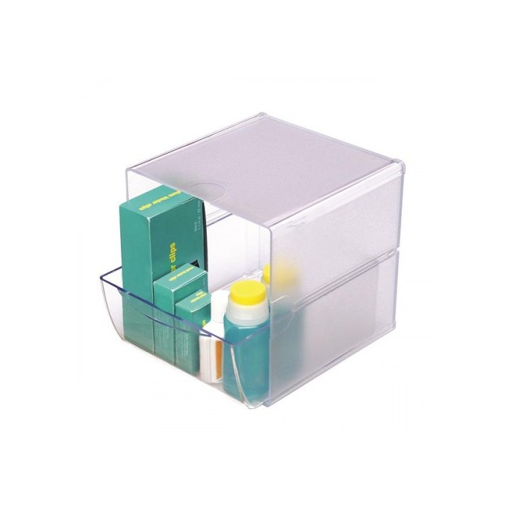 organizador modular con un cajon de 16,5x14,5x7 cm transparente deflecto 350801