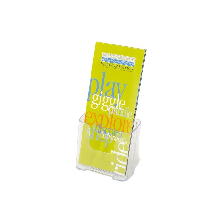 expositor sobremesa individual vertical mural transparente 1/3 a4 deflecto 77501