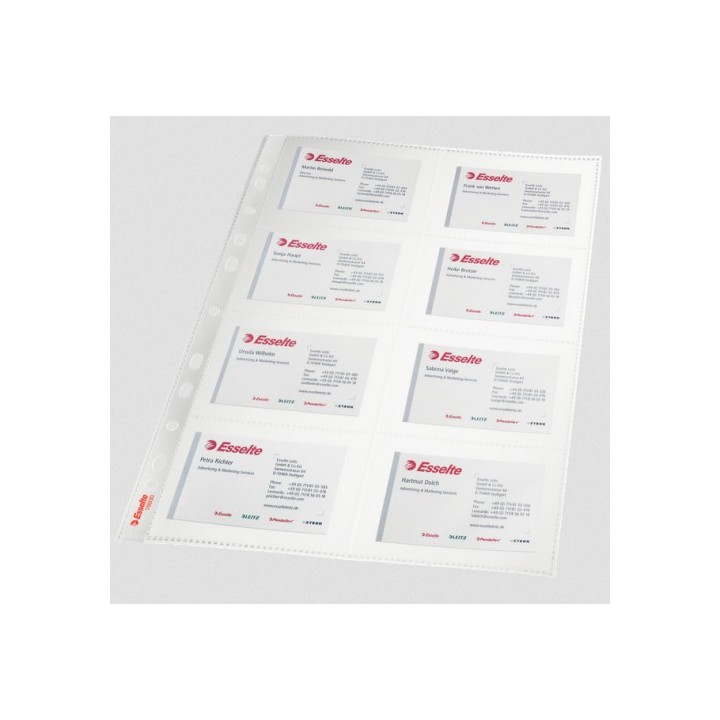 bolsa 10 fundas tarjetas visitas multitaladro pvc formato a4 110 micras esselte 78930