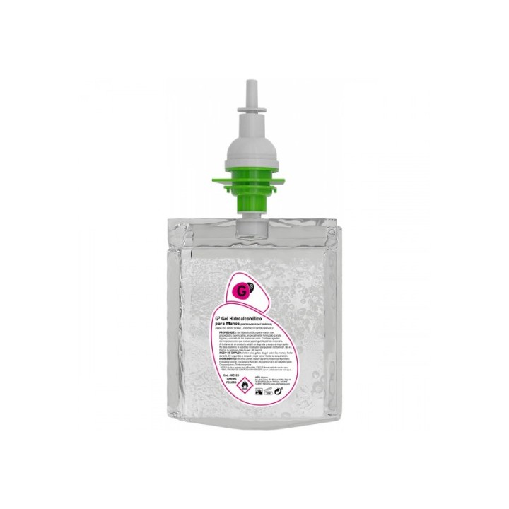 caja 6 recambios de gel hidroalcoholico (1 litro x recambio) g3 ja107