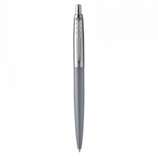 boligrafo jotter xl alexandra gris mate ribete de color cromo plumin medio tinta azul parker 2068360