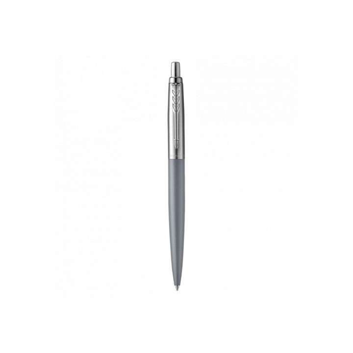 boligrafo jotter xl alexandra gris mate ribete de color cromo plumin medio tinta azul parker 2068360