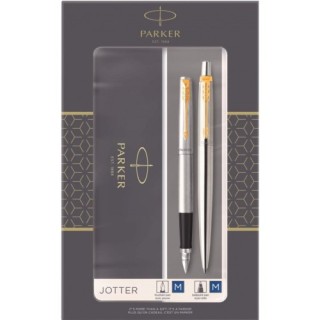 set jotter. duo pluma + boligrafo acero gt parker 2093257