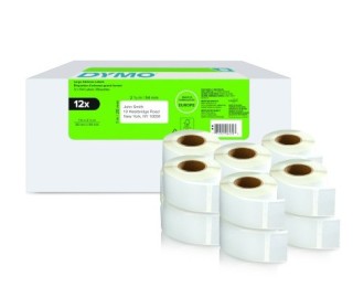 pack 12 rollos lw etiquetas 25x54mm dymo 2177563