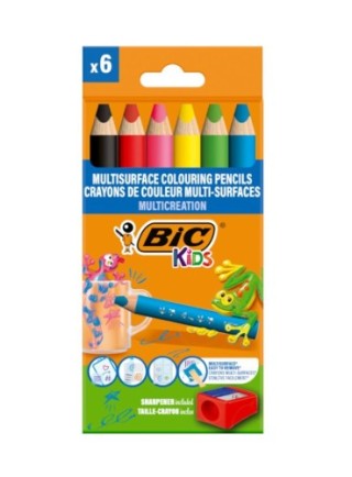 estuche lapices triangulares multisuperficie blister 6uds bic 515220
