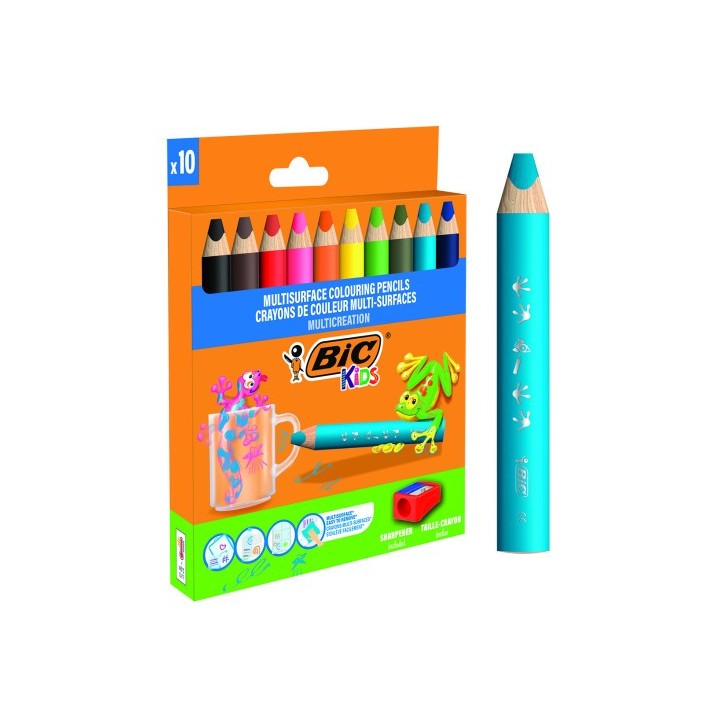 estuche lapices multisuperficie blister 10uds bic 515276