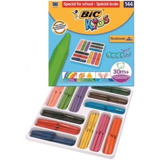 estuche 144 ceras de color con 12 colores diferentes bic 8878332