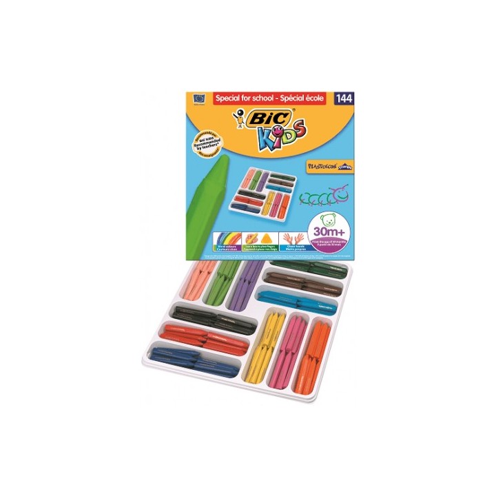 estuche 144 ceras de color con 12 colores diferentes bic 8878332