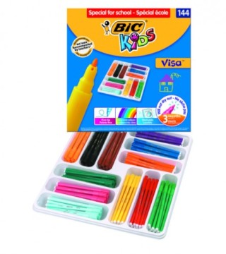 estuche 144 rotuladores de 12 colores diferentes bic 887837