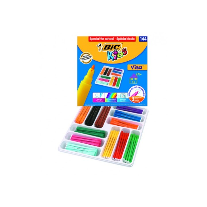 estuche 144 rotuladores de 12 colores diferentes bic 887837
