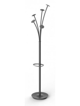 perchero de pie con 5 ganchos grandes y soporte para paraguas 355x1870 mm negro alba alpmfest ne