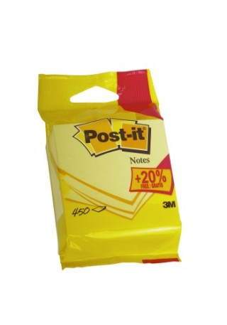 cubo 375+75 hojas notas adhesivas 76x76mm canary yellow emblistado individual 5426p post-it 71001723