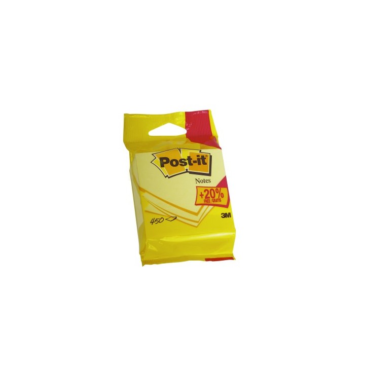 cubo 375+75 hojas notas adhesivas 76x76mm canary yellow emblistado individual 5426p post-it 71001723