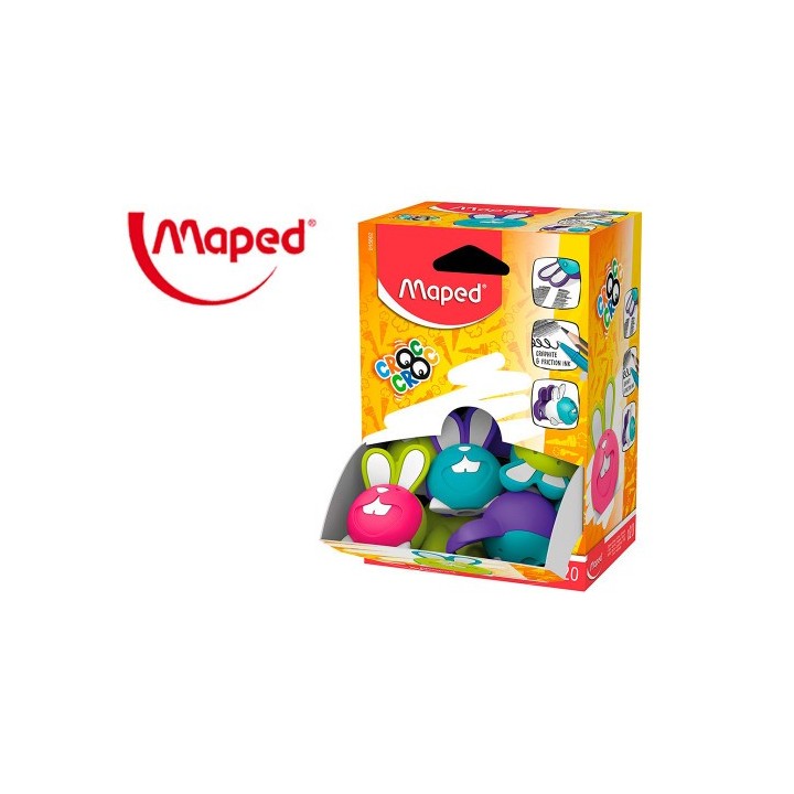 expositor goma croc croc duo - conejo - colores surtidos x 20 unidades maped 015802