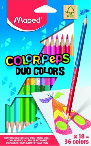 estuche 18  lapices de colores colorpeps duo. bicolor maped 829601fc