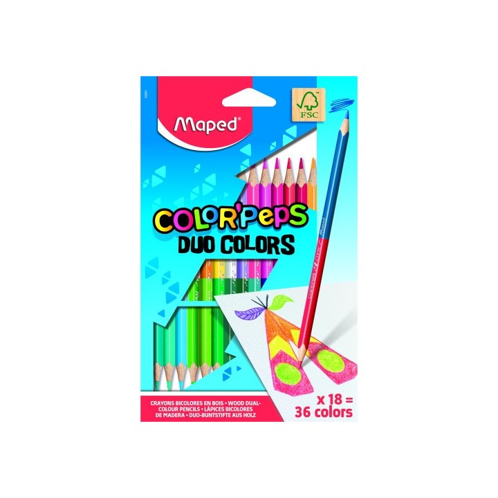 estuche 18  lapices de colores colorpeps duo. bicolor maped 829601fc