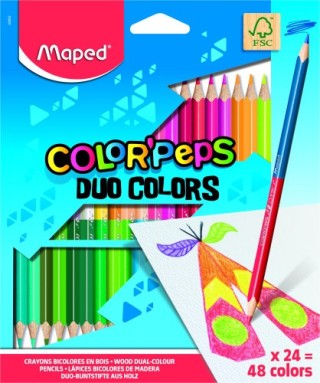 estuche 24 lapices de colores colorpeps duo. bicolor maped 829602fc
