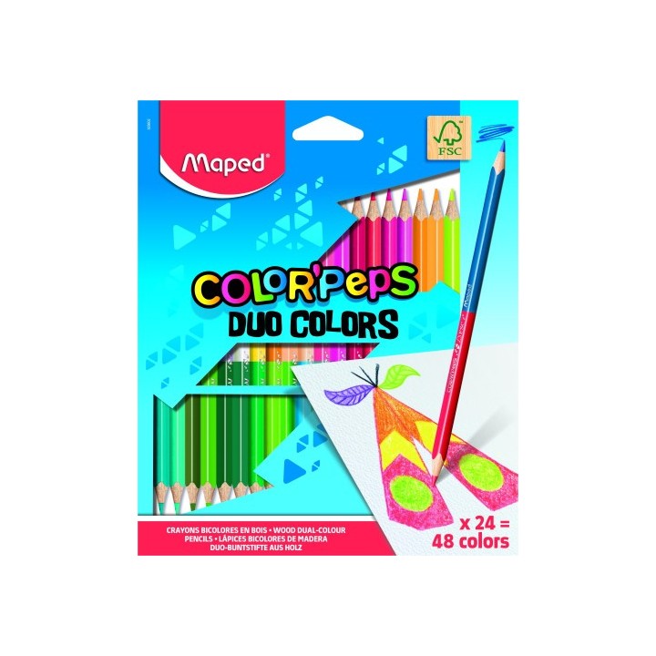 estuche 24 lapices de colores colorpeps duo. bicolor maped 829602fc