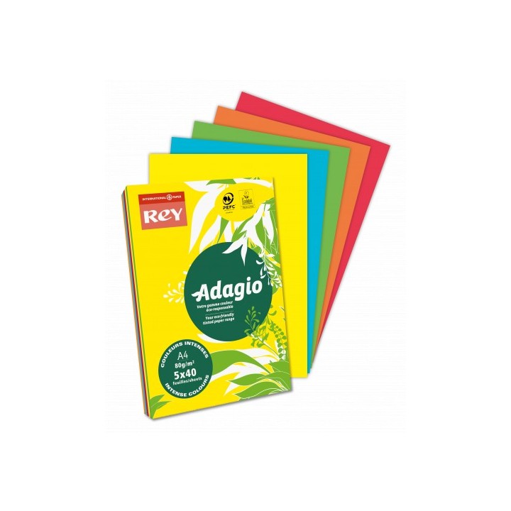 paquete 500h papel 80gr a4 rojo intenso adagio 156244