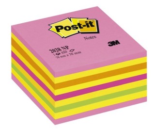 cubo 450 hojas notas adhesivas 76x76mm colores neon 2028-np post-it 7100200378