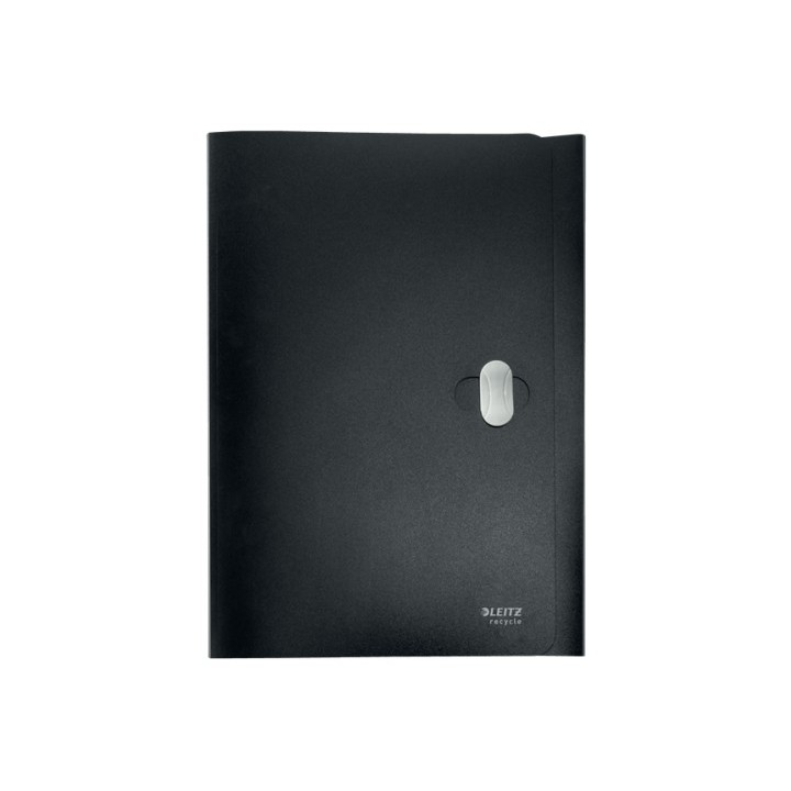 carpeta polipropileno 3 solapas y cierre broche giratorio a4 recycle negro leitz 46220095