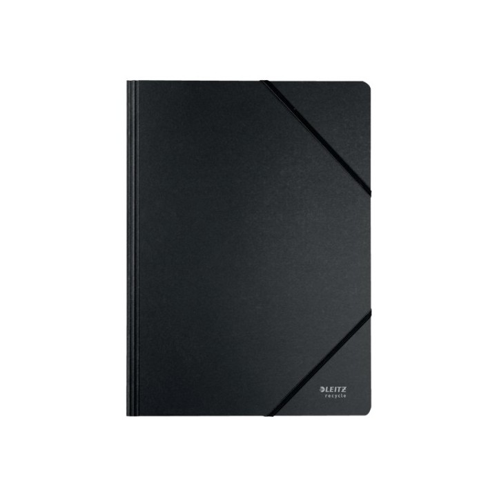 carpeta de carton con gomas y sin solapas a4 recycle 100% negro leitz 39080095