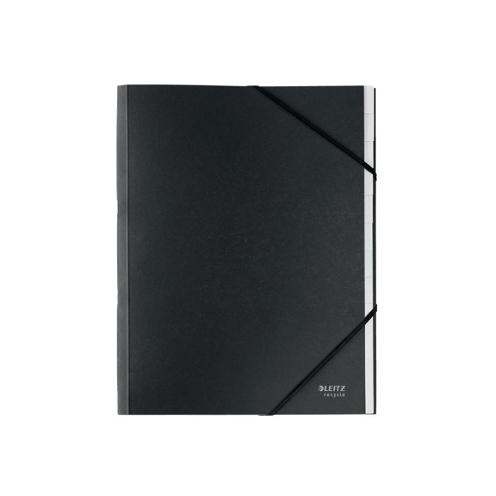carpeta clasificadora de carton 12 posiciones a4 recycle 100% negro leitz 39150095