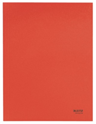 carpeta carton 3 solapas a4 recycle 100% rojo leitz 39060025