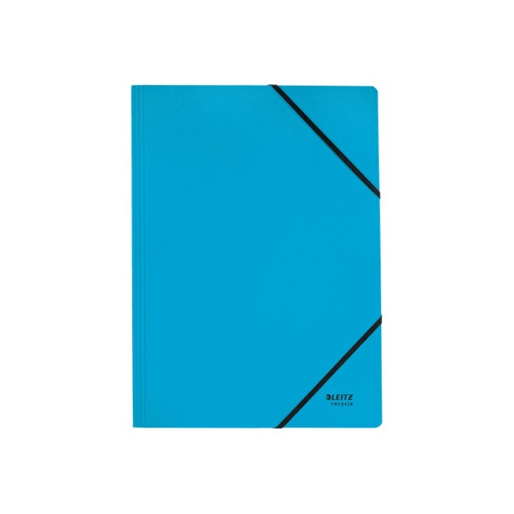 carpeta de carton con gomas y sin solapas a4 recycle 100% azul leitz 39080035