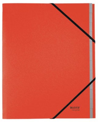 carpeta clasificadora de carton 12 posiciones a4 recycle 100% rojo leitz 39150025