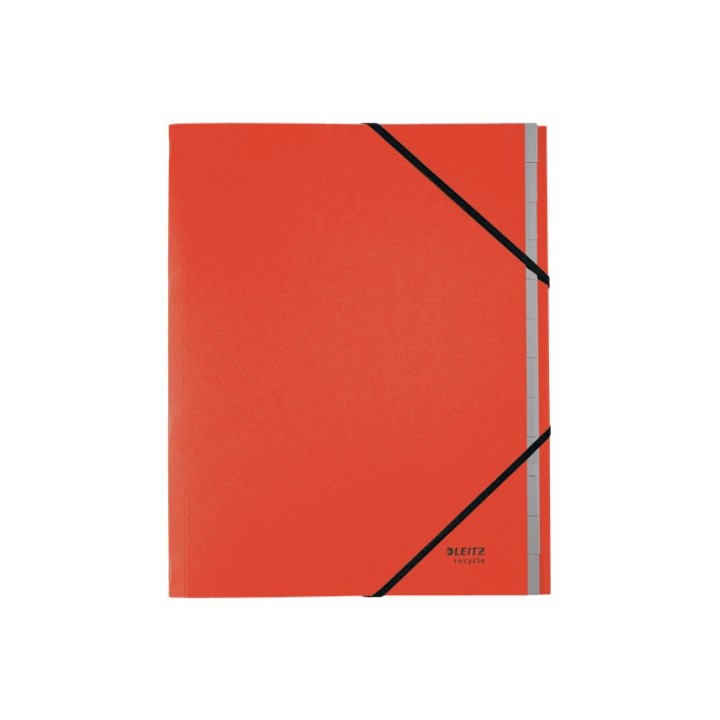 carpeta clasificadora de carton 12 posiciones a4 recycle 100% rojo leitz 39150025