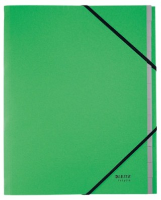 carpeta clasificadora de carton 12 posiciones a4 recycle 100% verde leitz 39150055