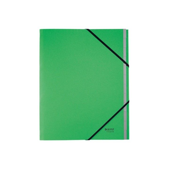 carpeta clasificadora de carton 12 posiciones a4 recycle 100% verde leitz 39150055