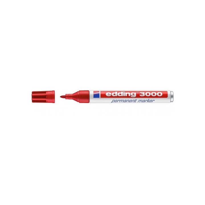 marcador permanente punta redonda 1.5-3mm 3000 rojo edding 3000-02