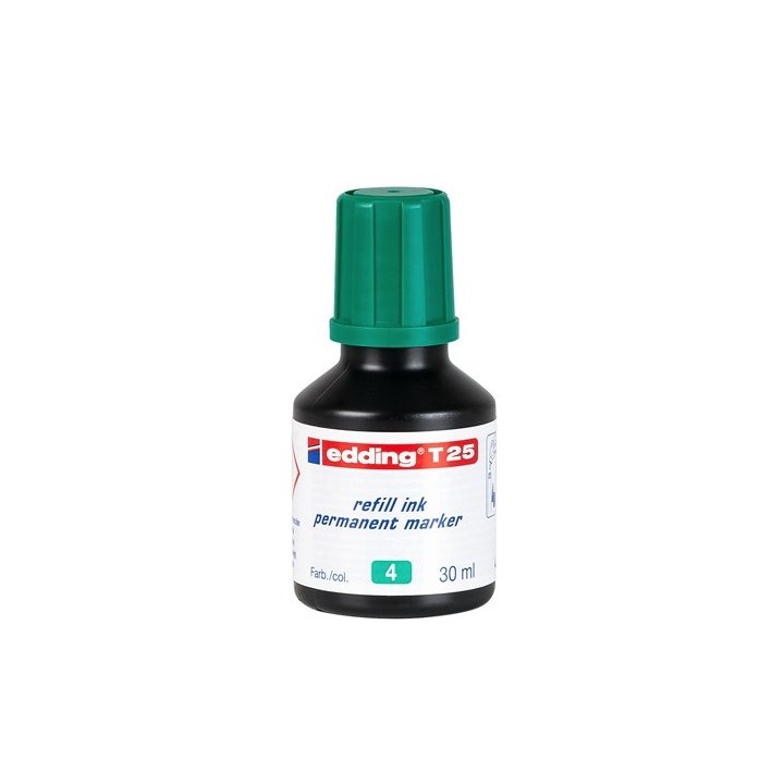 frasco tinta para rellenar 25ml verde edding t25-004