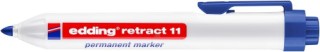 marcador permanente retractil punta redonda trazo 1,5-3 mm. color azul edding 11-03