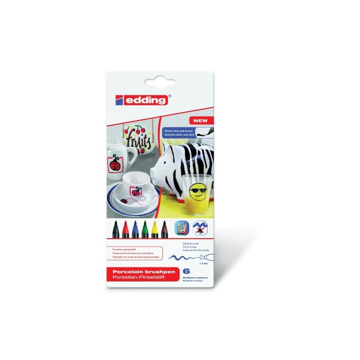 estuche rotulador para ceramica colores basicos edding 4200-6-s-000