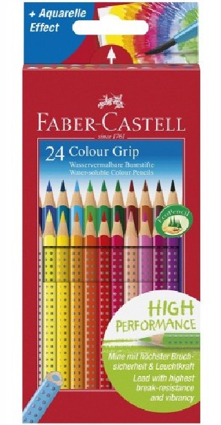 estuche 24 lapices color grip faber castell 112424