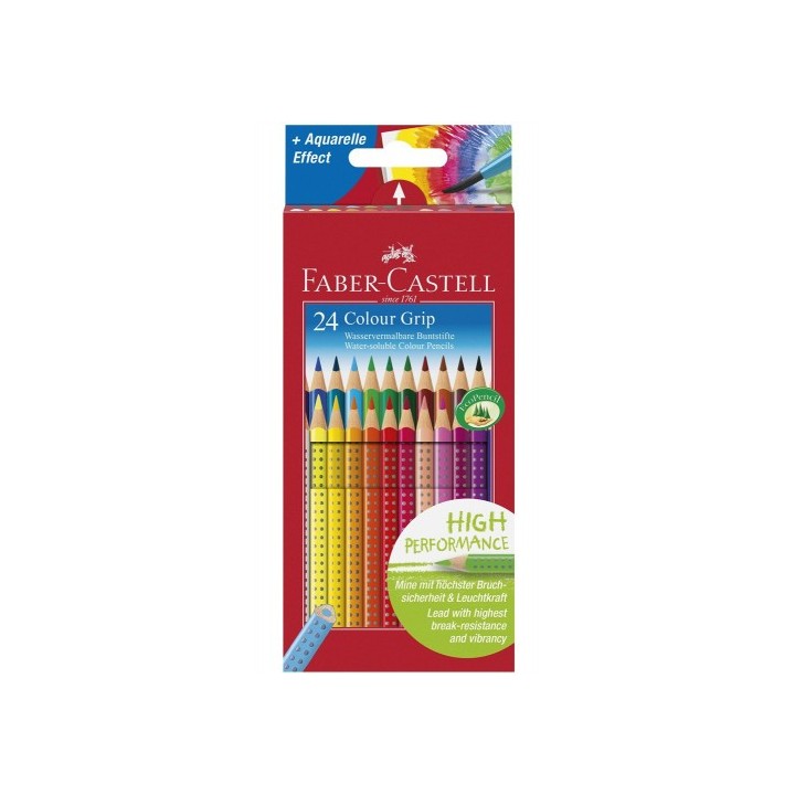 estuche 24 lapices color grip faber castell 112424
