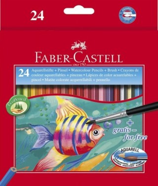 estuche 24 lapices escolares acuarelables ht-120224 faber castell 114425
